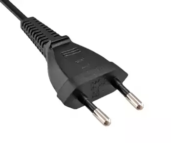 Euroconector tipo C a C7 fondo 90°, 0,75mm², VDE, negro, longitud 2,00m